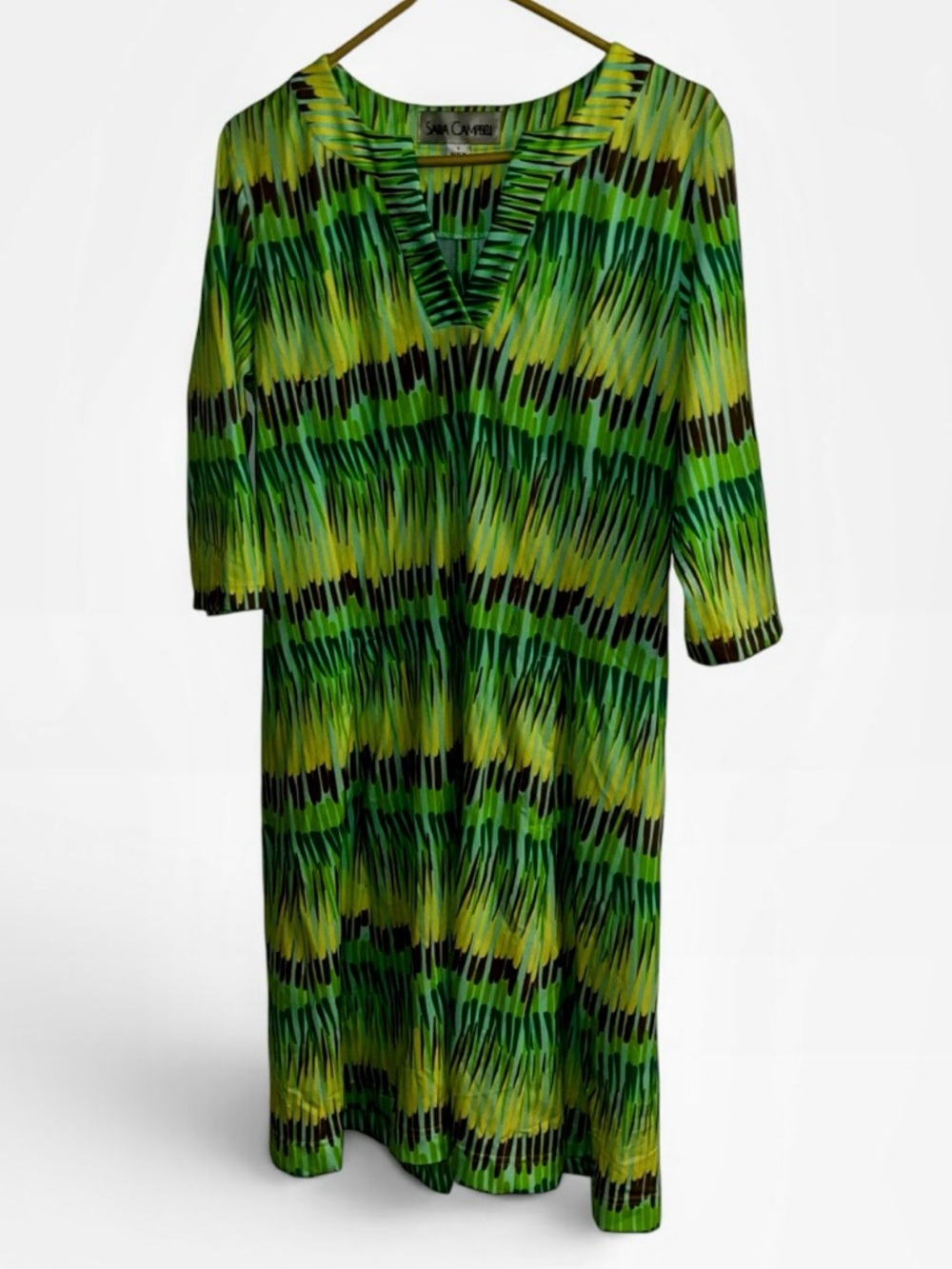Sara Campbell green dress made in USA large L